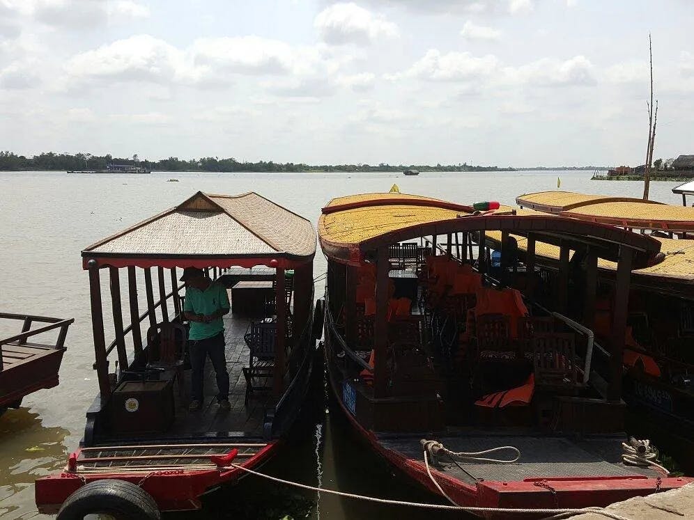 Beautiful sampan boats in Mekong river